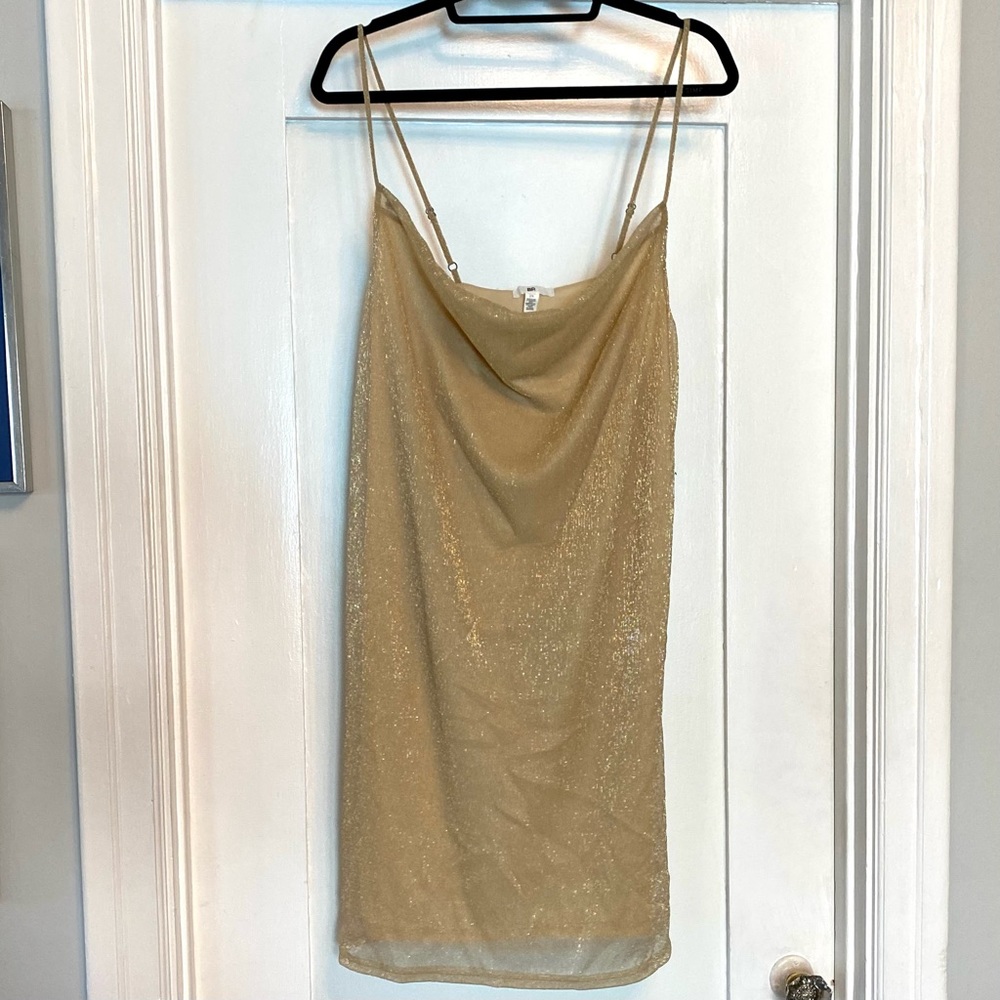 Gold Metallic Mesh Dress